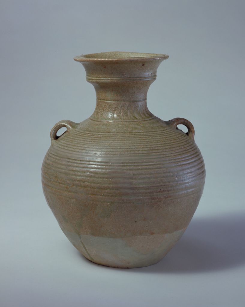 图片[1]-Celadon enamel double-series porcelain pot with carved string pattern-China Archive